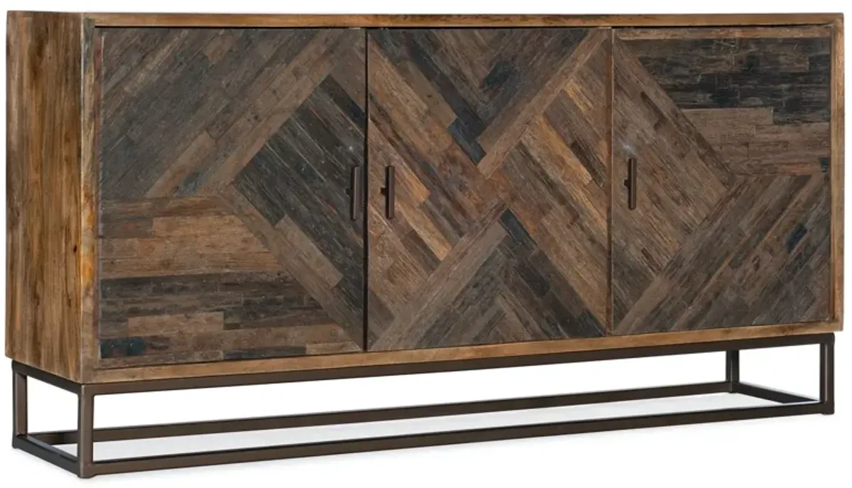 Hooker Furniture Parquet Patterned Wood TV Entertainment Console