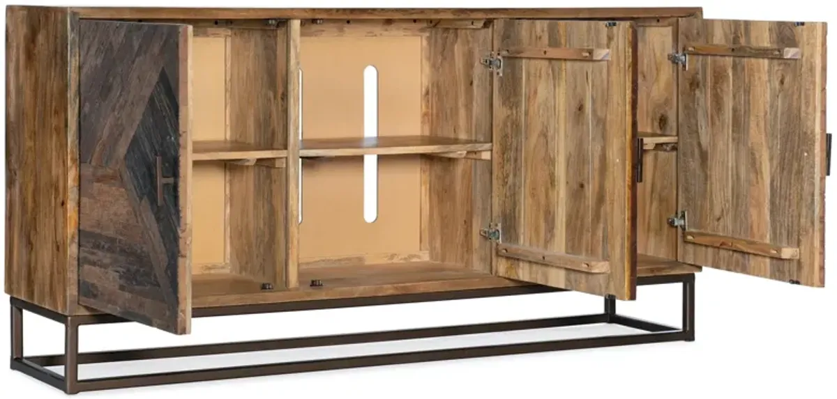 Hooker Furniture Parquet Patterned Wood TV Entertainment Console