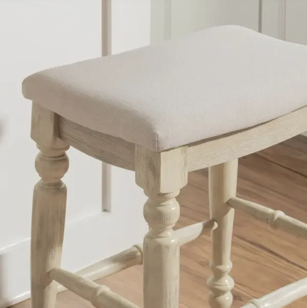 Linon Marino White Wash Backless Counter Stool