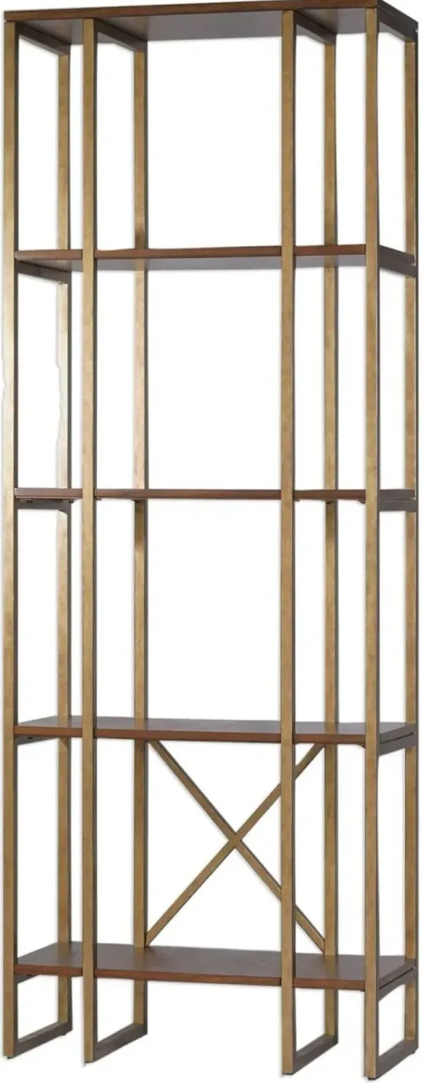 Uttermost Karishma Antique Gold Etagere Bookcase