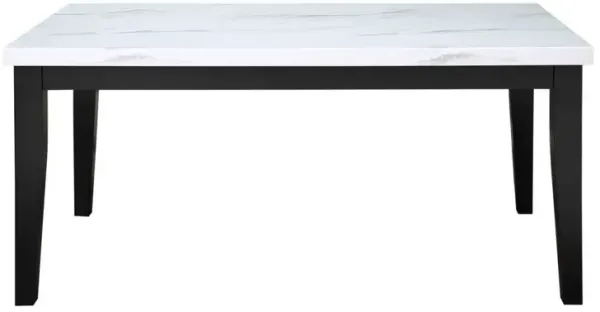 Steve Silver Sterling 66-Inch Faux- White Marbletop Dining Table In Cordovan Cherry