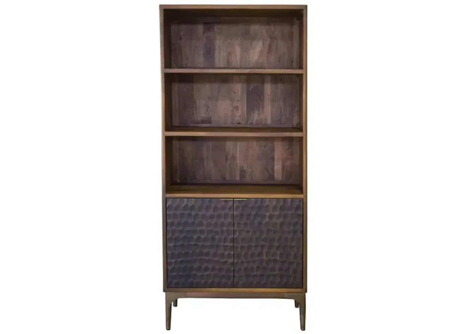 Home Trends Design Santa Cruz Tall Two-Tone Mango Wood Bookshelf