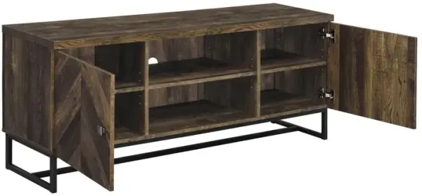 Coaster Myles 2-Door Engineered Wood 60 Inch TV Stand Rustic Oak