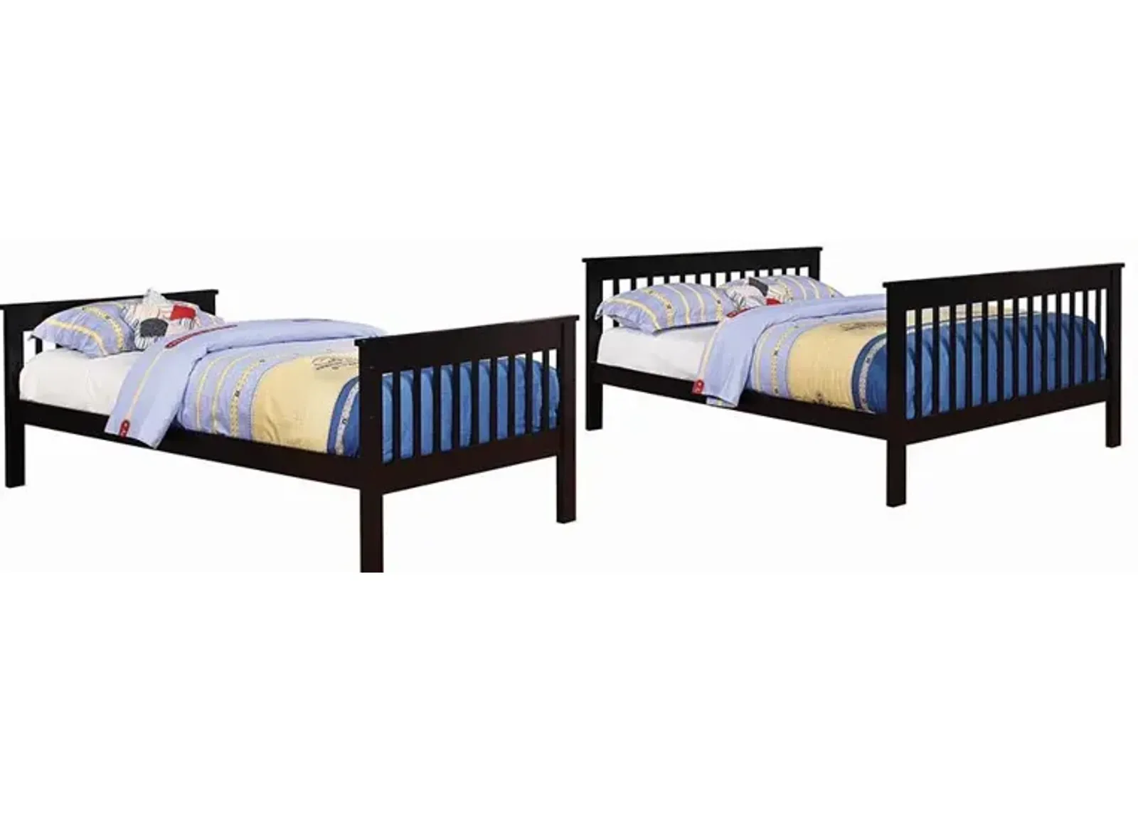 Coaster Chapman Wood Twin Over Full Bunk Bed Black