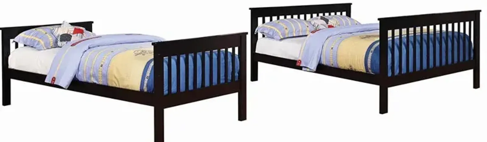 Coaster Chapman Wood Twin Over Full Bunk Bed Black