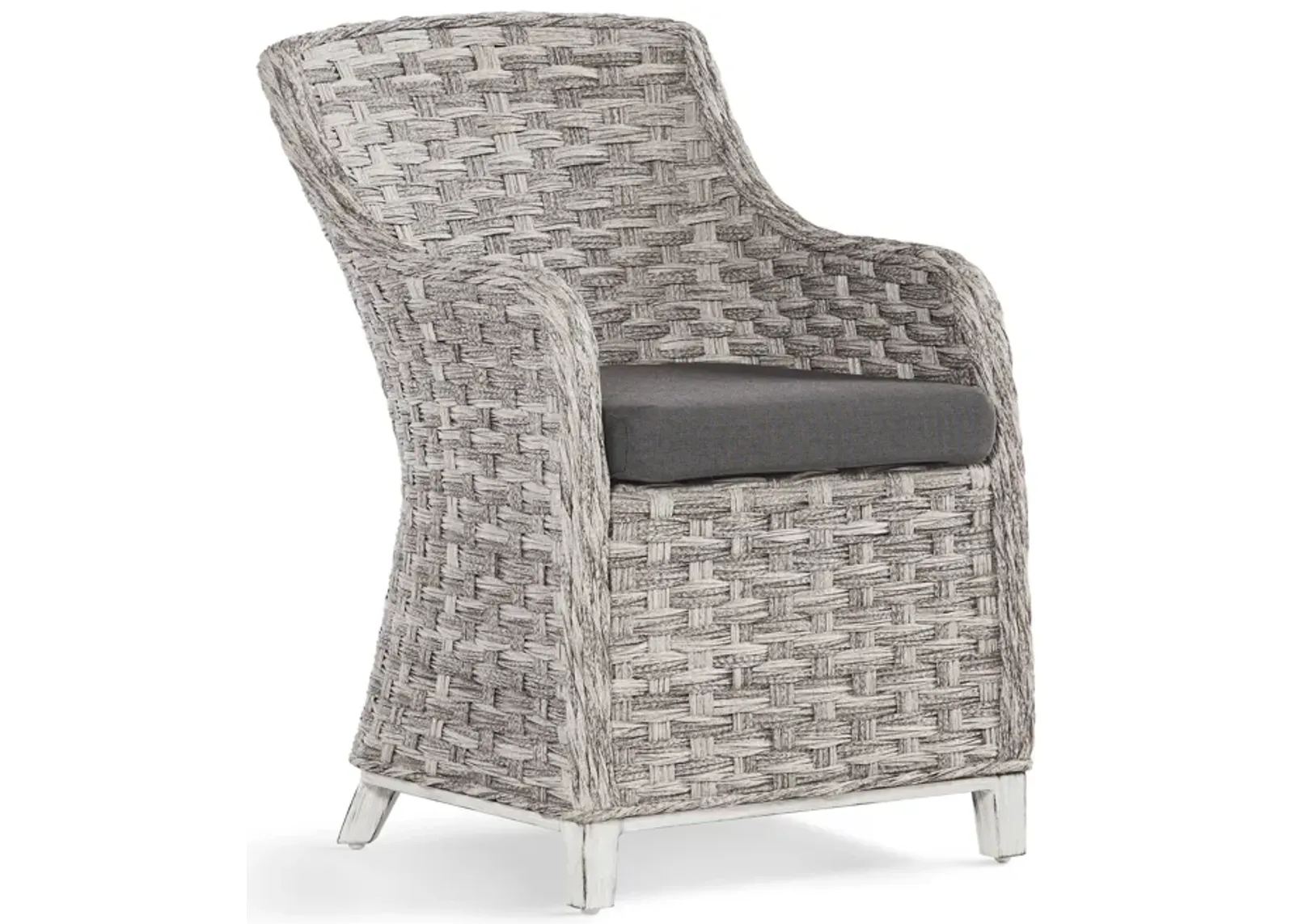 South Sea Outdoor Living Grand Isle Arm Dining Chair with Cast Silver Fabric