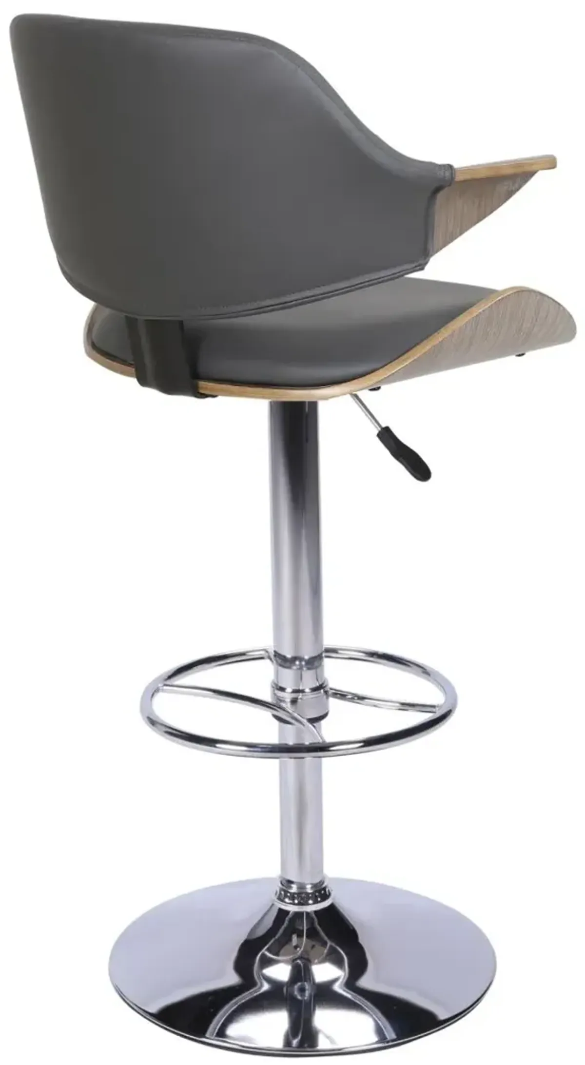 Chintaly Grey Curved Back Pneumatic-Adjustable Stool