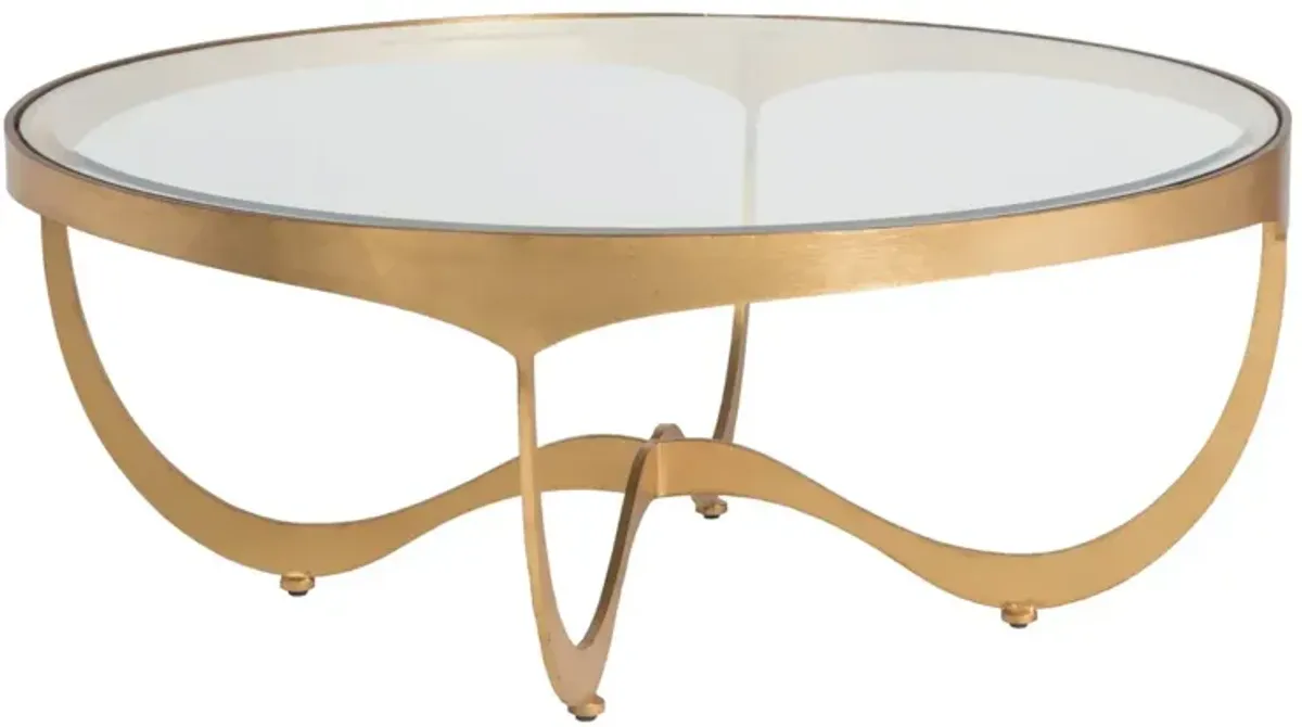 Artistica Home by Lexington Metal Designs Sophie 42 Inch Round Metal Cocktail Table Gold Leaf