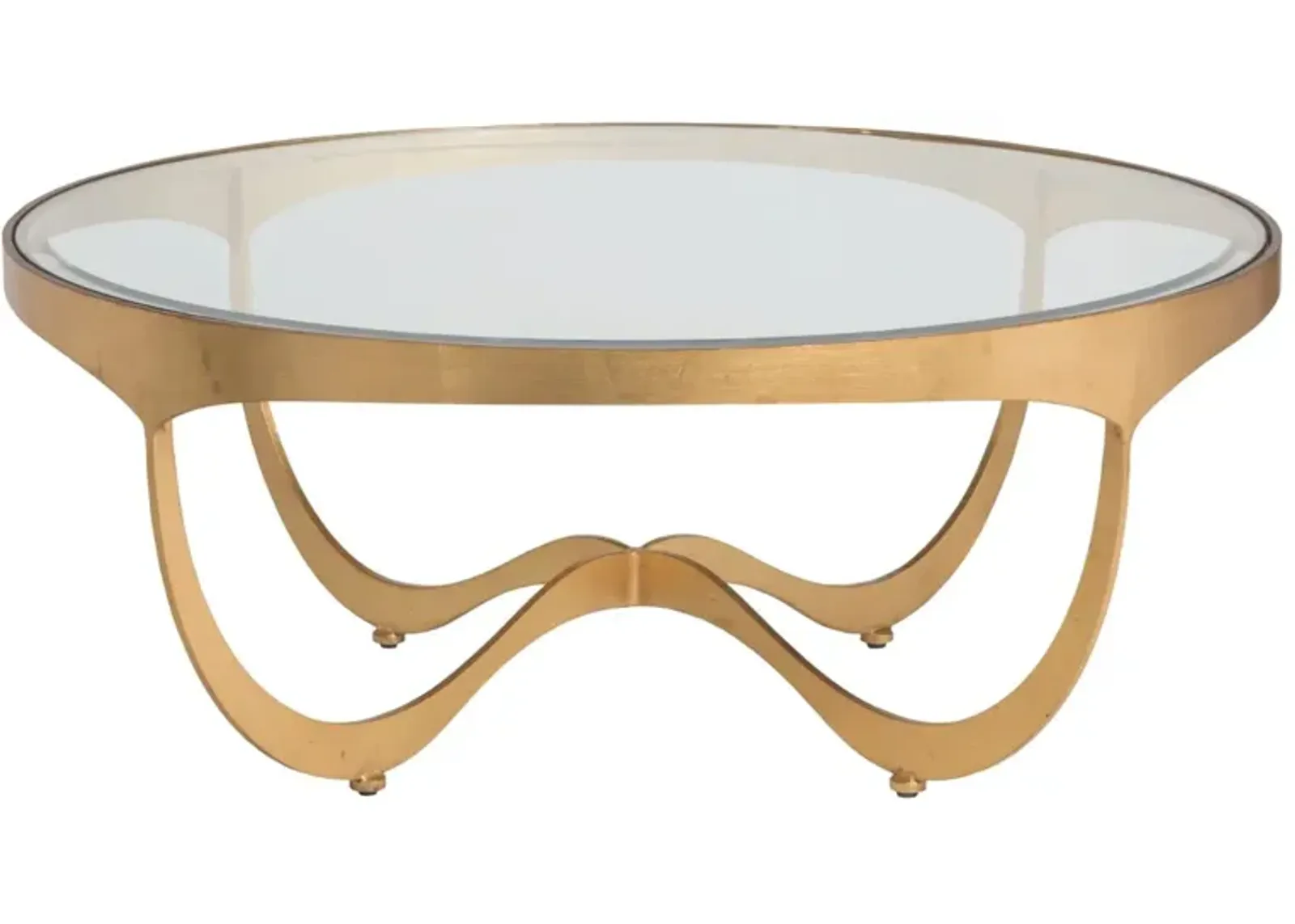 Artistica Home by Lexington Metal Designs Sophie 42 Inch Round Metal Cocktail Table Gold Leaf