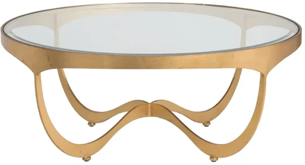 Artistica Home by Lexington Metal Designs Sophie 42 Inch Round Metal Cocktail Table Gold Leaf