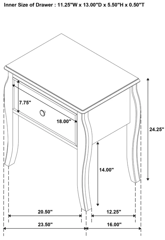 DOMINIQUE NIGHTSTAND BUTTERMILK