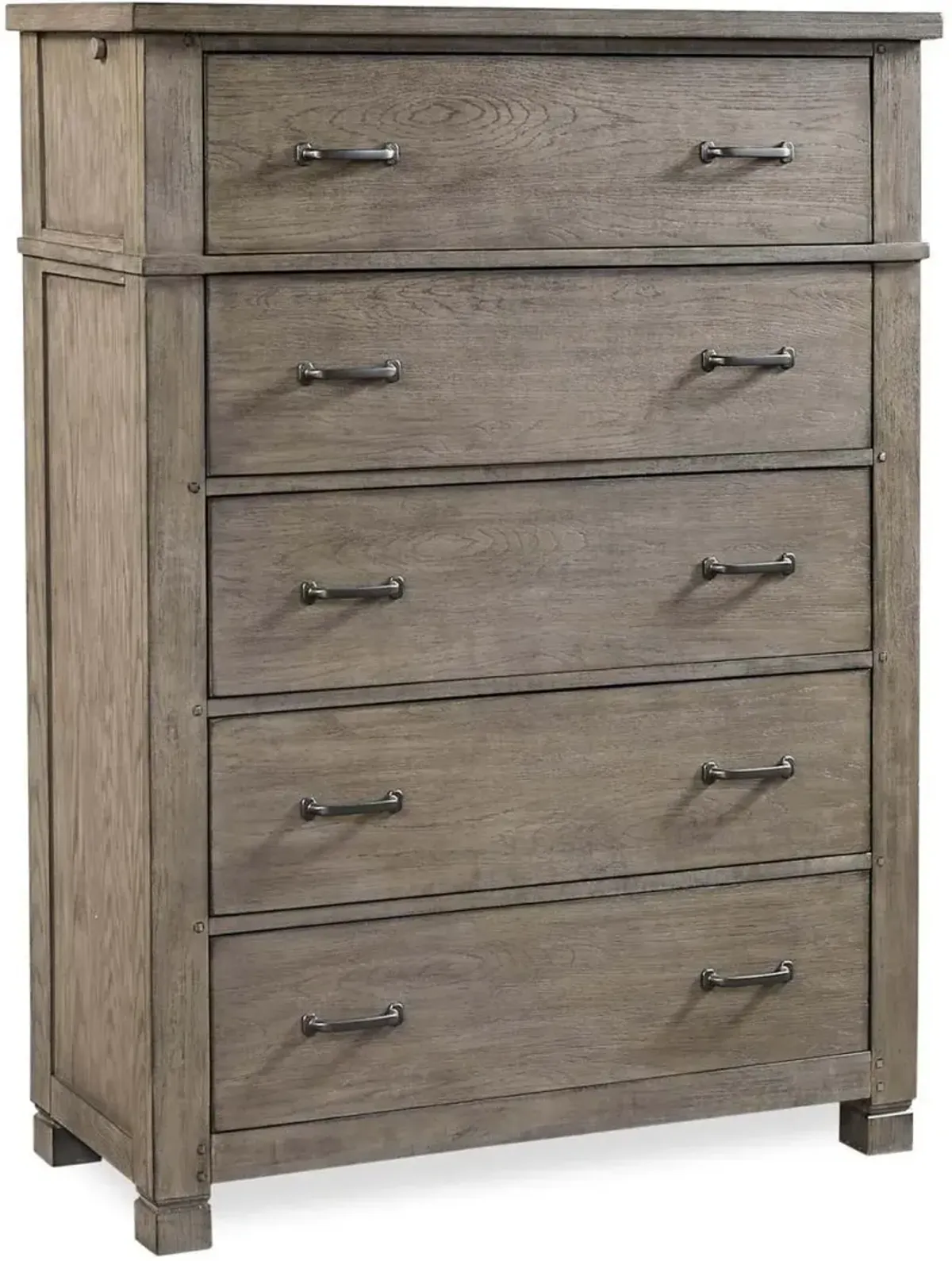 Aspenhome Rustic 5-Drawer Chest in Stone Finish