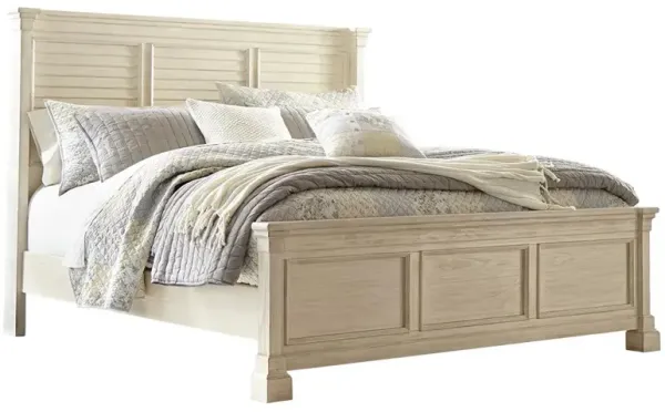 Ashley Bolanburg Shabby Chic Panel Bed King Antique White