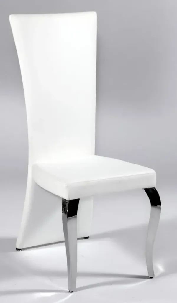 Chintaly Teresa White Transitional Rectangular High-Back Side Chair