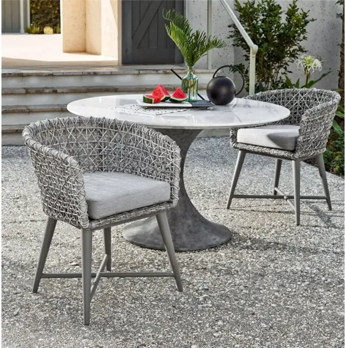 Universal Coastal Living Outdoor Santa Cruz Dark Gray Dining Table