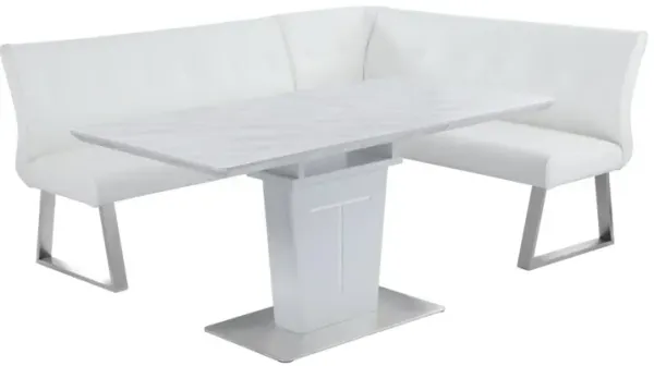 Chintaly Gwen Contemporary Dining Set with Extendable Table & Nook
