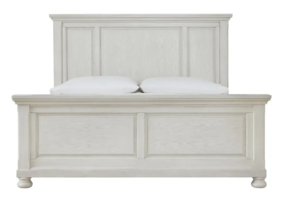 ROBBINSDALE CALIFORNIA KING PANEL BED ANTIQUE WHITE SIGNATURE DESIGN