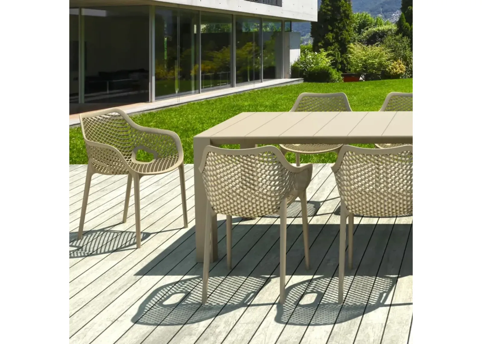 Compamia Air XL Extension Outdoor Dining Set 11-Piece Taupe