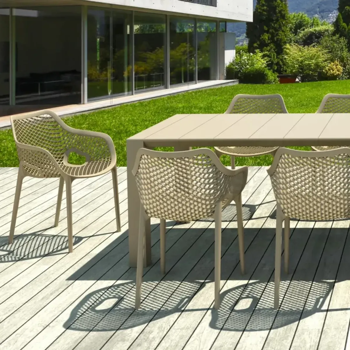Compamia Air XL Extension Outdoor Dining Set 11-Piece Taupe