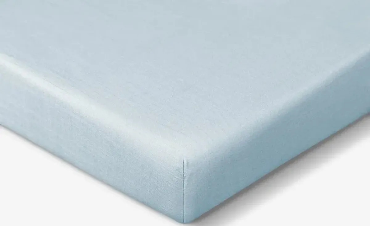 BABY BLUE HYPER-LINEN PERFORMANCE CRIB SHEET