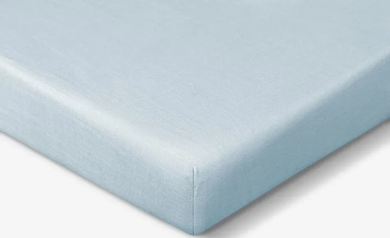 BABY BLUE HYPER-LINEN PERFORMANCE CRIB SHEET