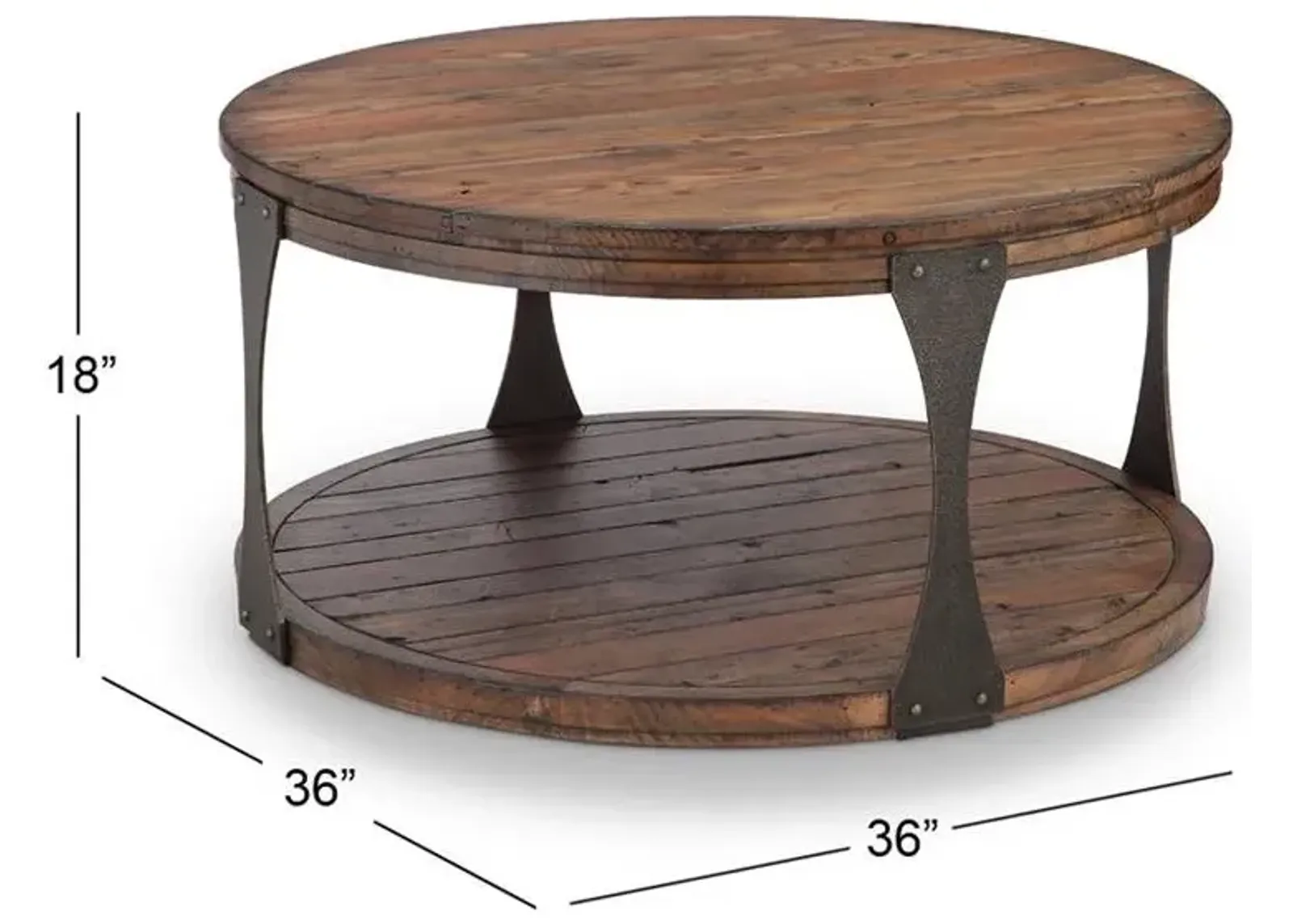 WOOD ROUND COCKTAIL TABLE WITH CASTERS - MONTGOMERY