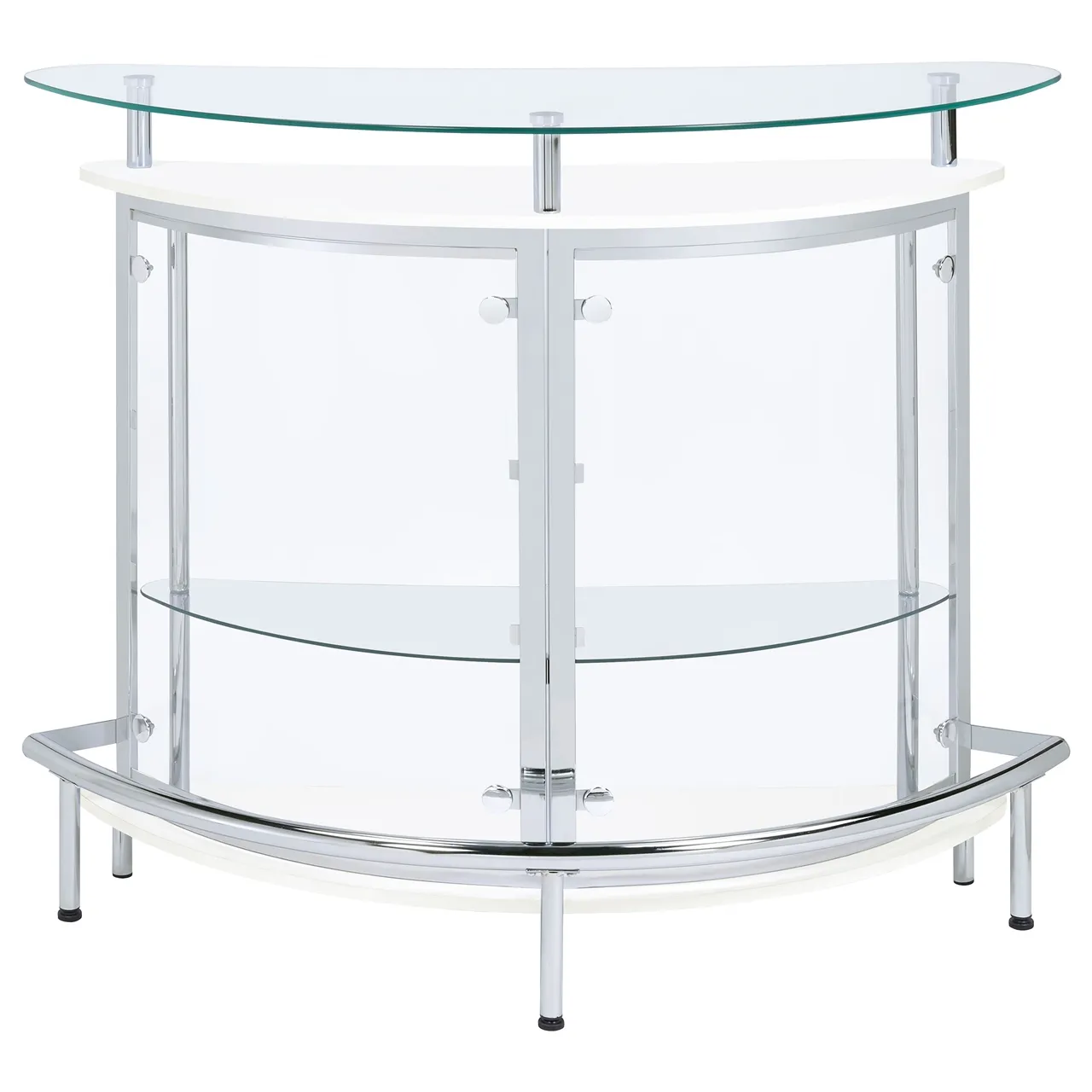 GLASS & WHITE/CHROME BAR UNIT