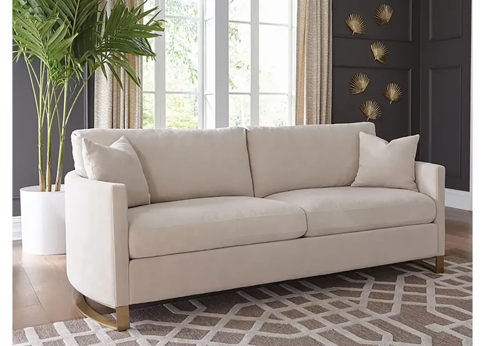 Coaster Corliss Upholstered Arched Arm Sofa Beige