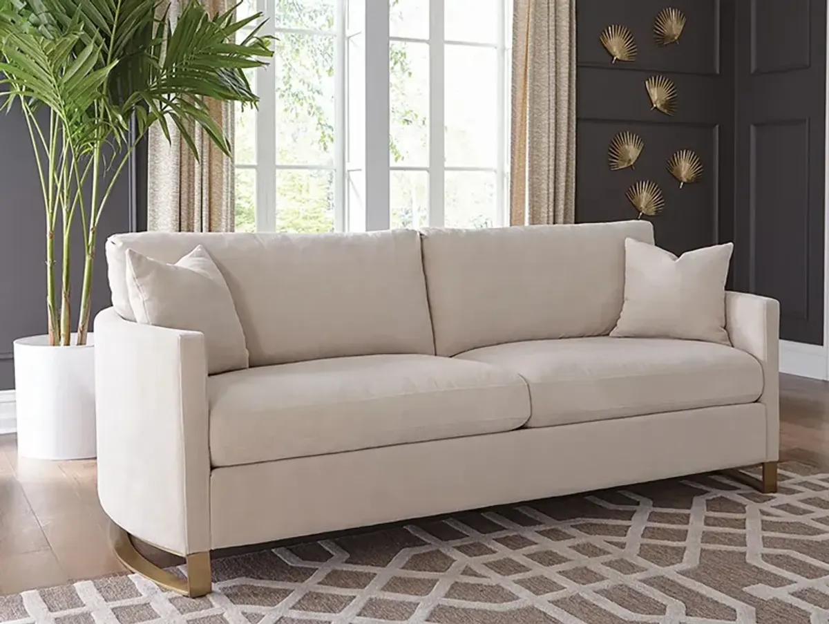 Coaster Corliss Upholstered Arched Arm Sofa Beige