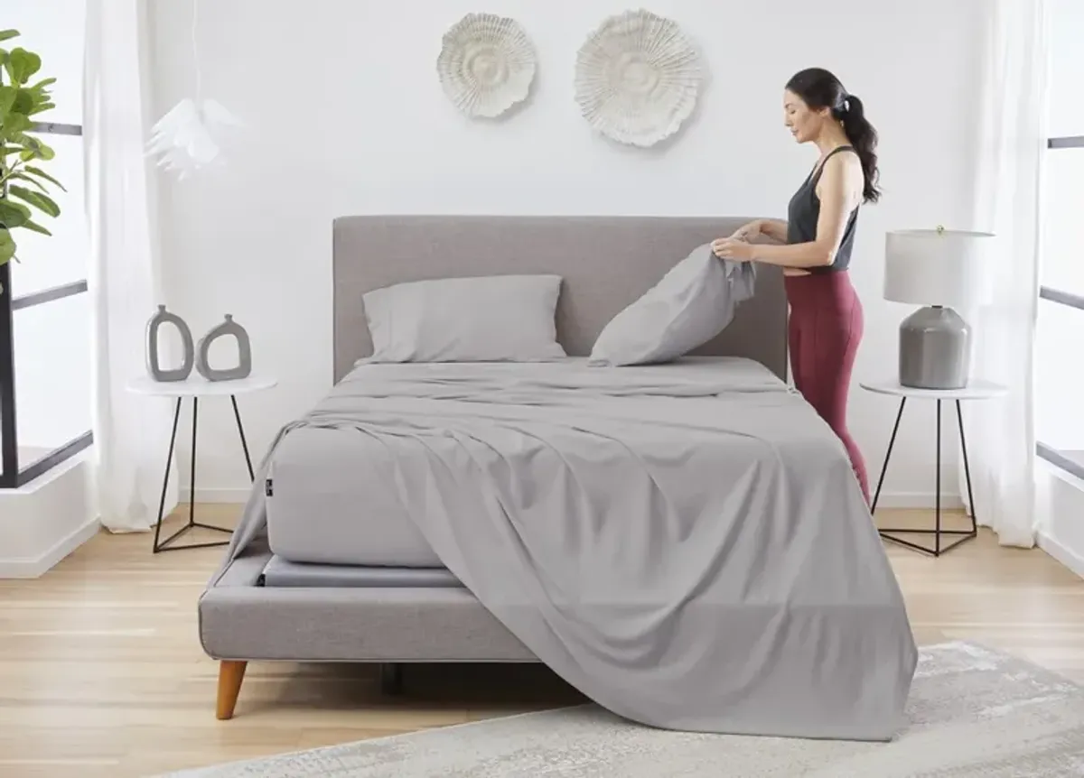 Bedgear Queen Light Grey Hyper-Linen Sheet Set