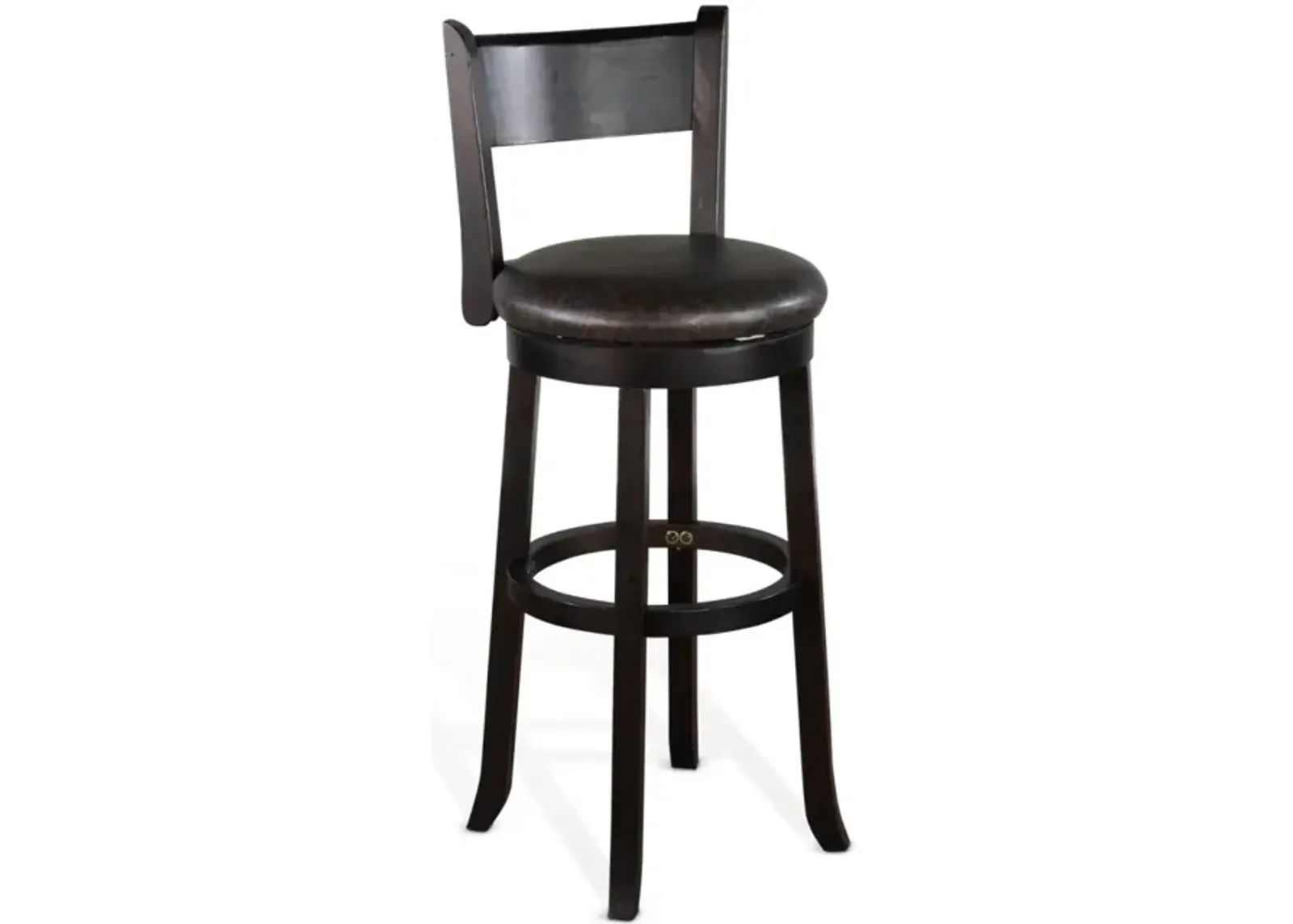 Sunny Designs Scottsdale Black Walnut 30 Inch Swivel Bar Counter-Height Stool with Cushioned Seat & Back