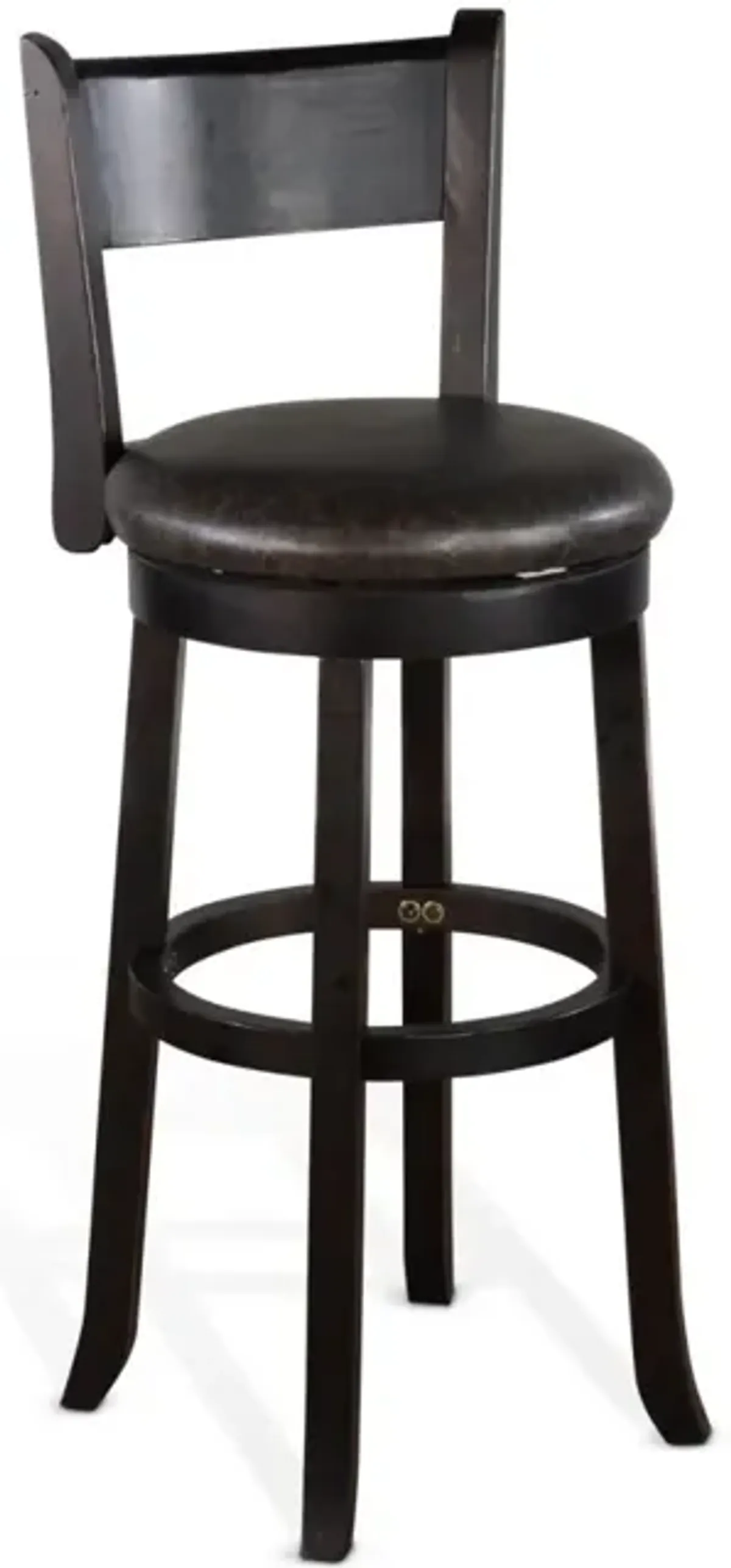 Sunny Designs Scottsdale Black Walnut 30 Inch Swivel Bar Counter-Height Stool with Cushioned Seat & Back