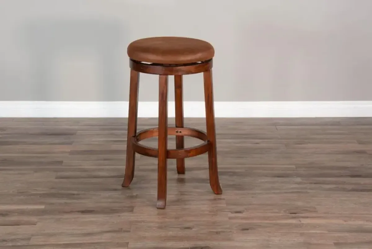 Sunny Designs Santa Fe Dark Chocolate 30 Inch Swivel Counter-Height Stool with Cushioned Seat