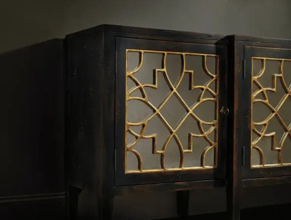 Hooker Furniture Sanctuary 4-Door Mirrored Ebony Sideboard