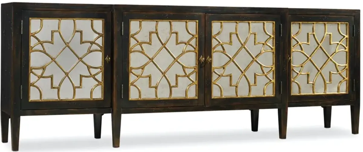 Hooker Furniture Sanctuary 4-Door Mirrored Ebony Sideboard