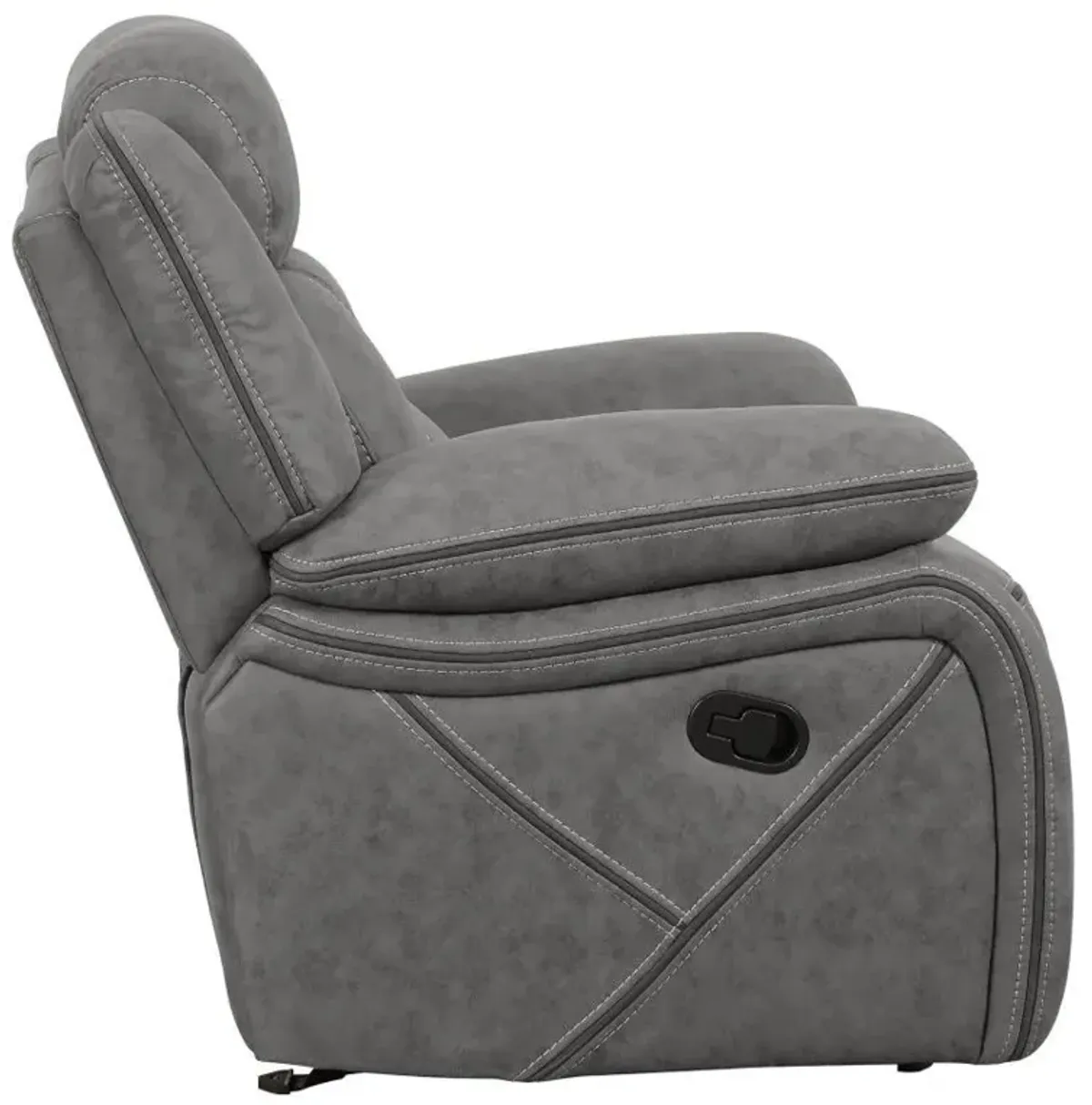 Higgins Upholstered Glider Recliner Chair Grey