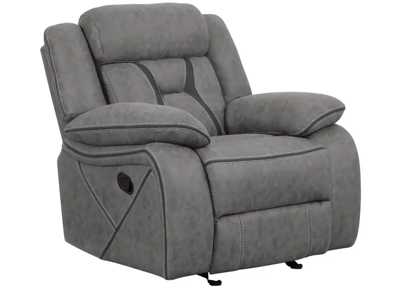 Higgins Upholstered Glider Recliner Chair Grey