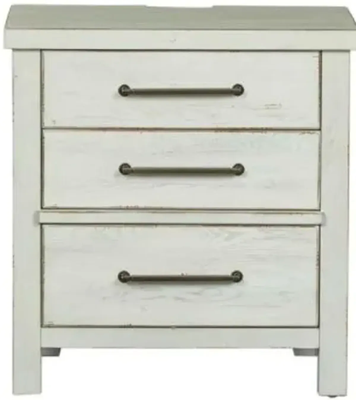 Liberty Furniture Modern Farmhouse Flea Market 3-Drawer White Nightstand