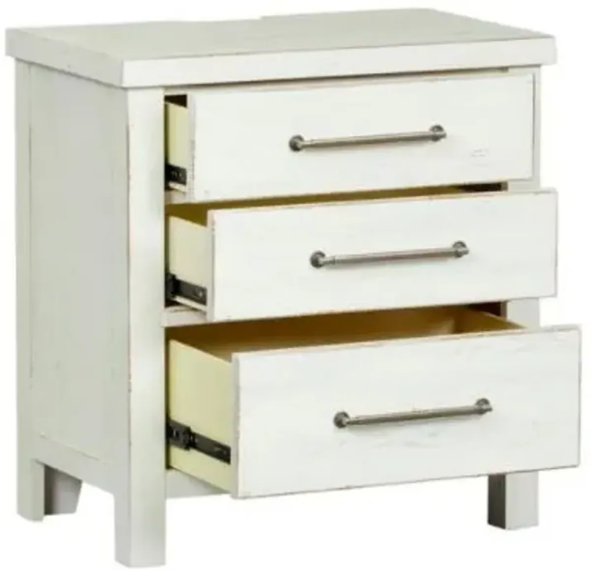 Liberty Furniture Modern Farmhouse Flea Market 3-Drawer White Nightstand