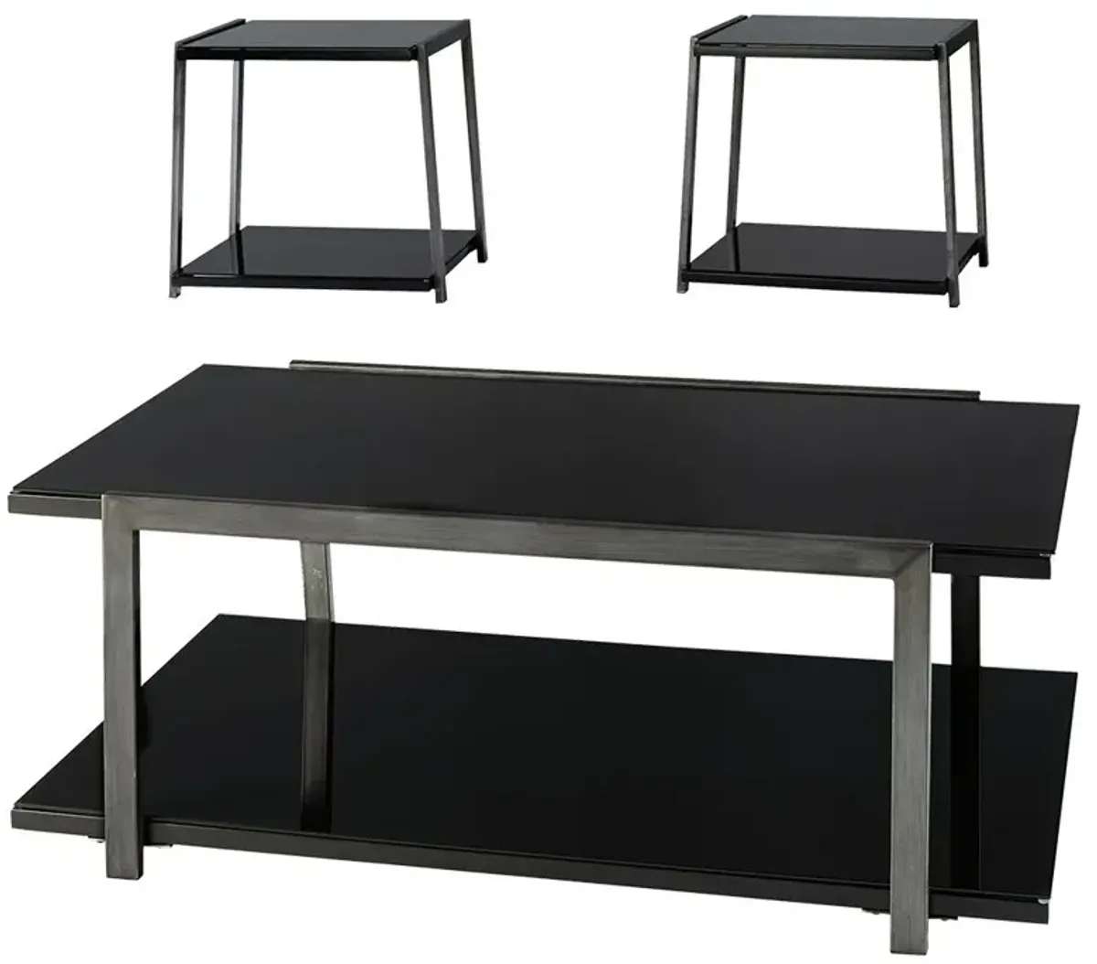 Ashley Rollynx 3-Piece Black Occasional Table Set