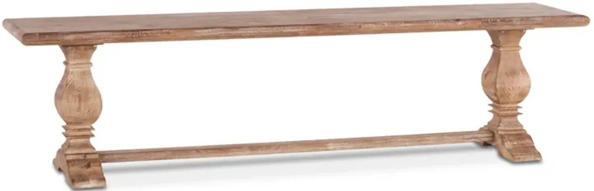 Home Trends Design San Rafael 72-Inch Mango Wood Dining Bench in Antique Oak Finish