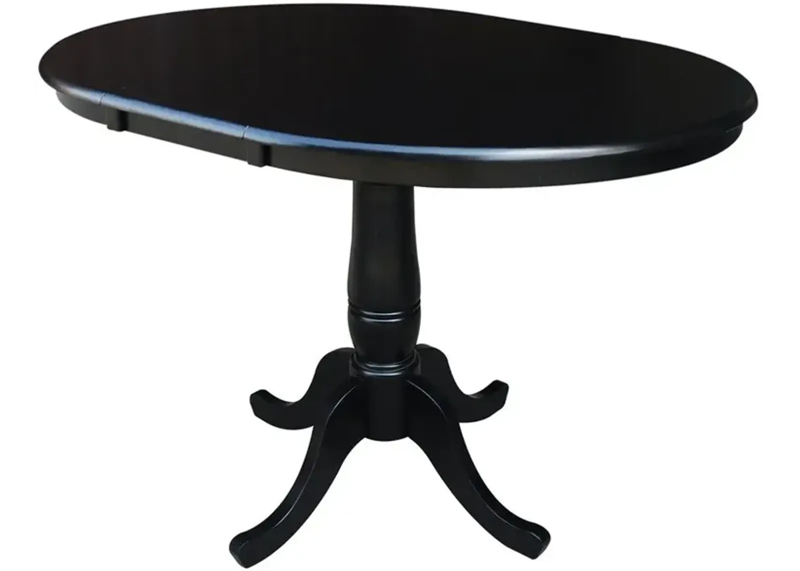 John Thomas Dining Essentials 36 Inch Extension Table with 30 Inch Traditional Pedestal Base in Black