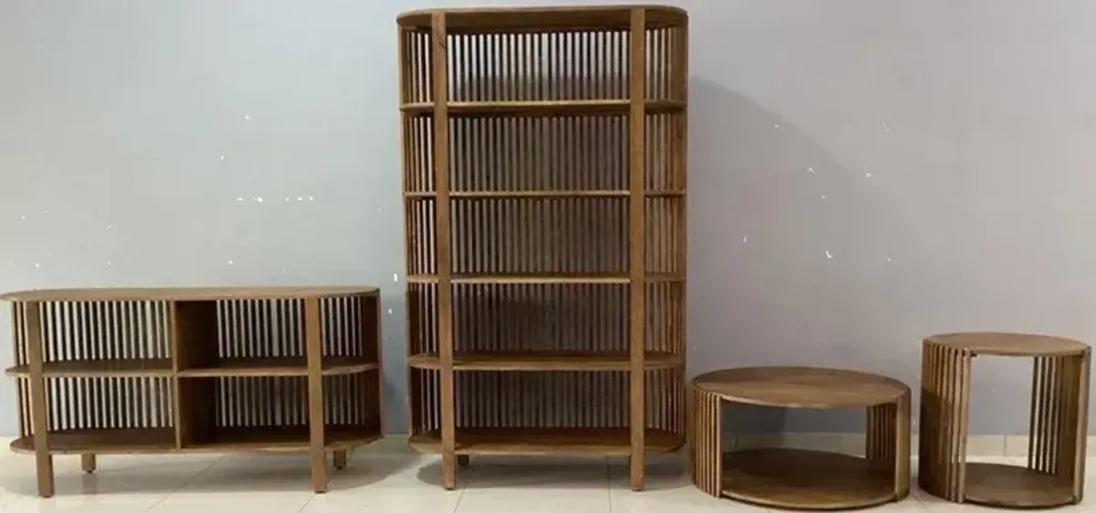 Martin Svensson Fenwick Solid Wood Slatted Sofa Console Table