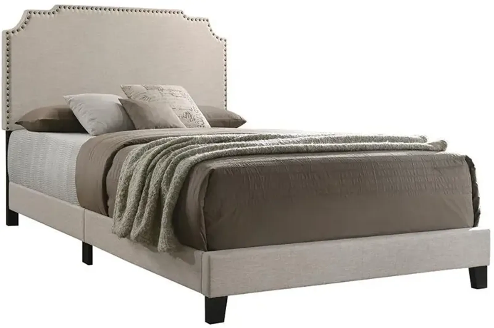 Coaster Tamarac Upholstered Queen Panel Bed Beige