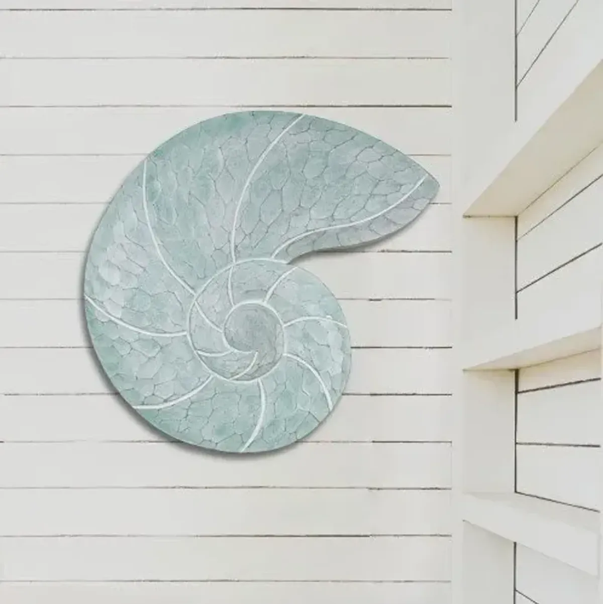 T.I. Design Nautilus Shell Seafoam Wall Art