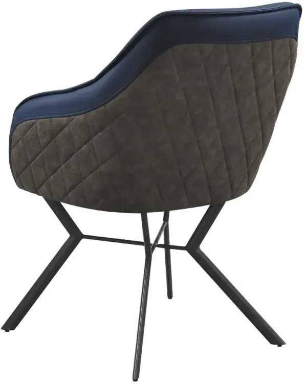 Coaster Mayer Upholstered Dining Arm Chair Blue & Brown