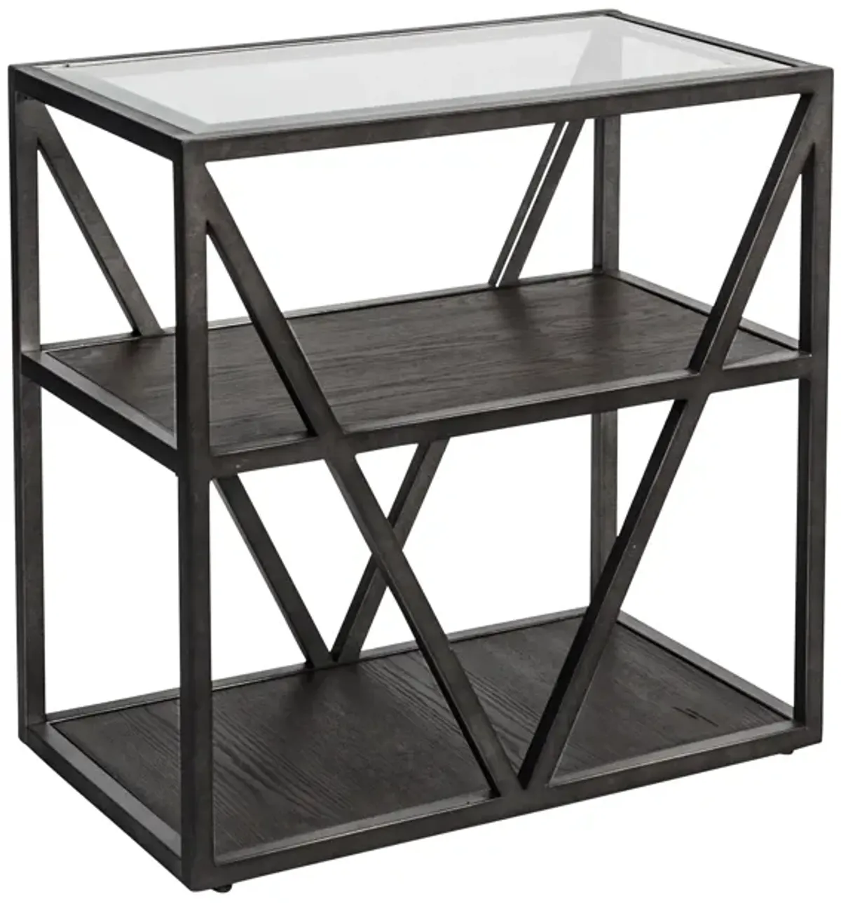 Liberty Furniture Cobblestone Brown with Grey Dusty Wax Hangup Chair Side Table Arista