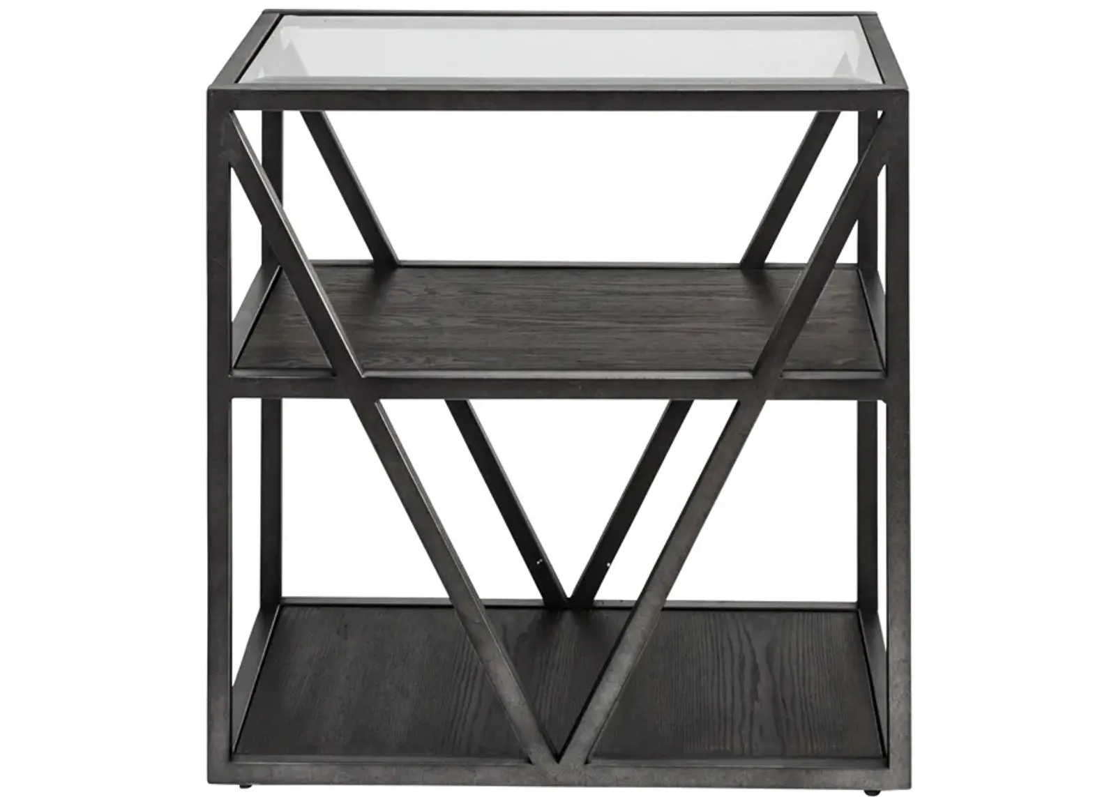 Liberty Furniture Cobblestone Brown with Grey Dusty Wax Hangup Chair Side Table Arista