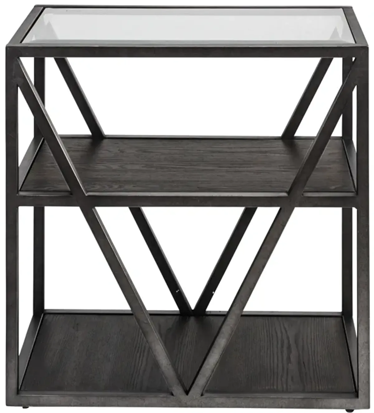 Liberty Furniture Cobblestone Brown with Grey Dusty Wax Hangup Chair Side Table Arista
