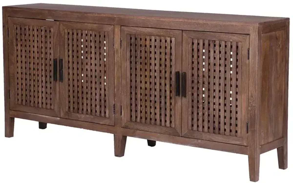 Parker House Crossings Portland Collection 78 TV Stand in Timber Color